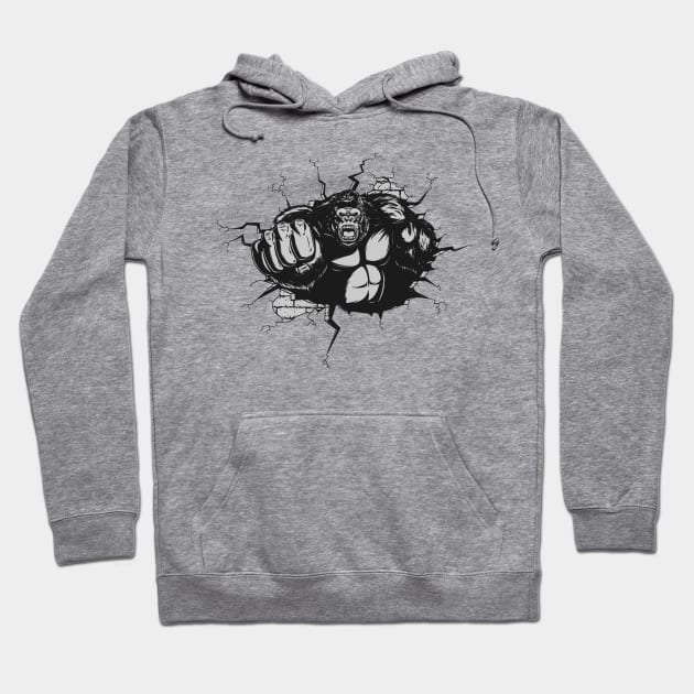 Gorilla Hoodie by Happy Art Designs